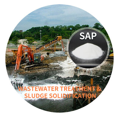 โพลีเมอร์อุตสาหกรรม Super Absorbent สําหรับการดูดซึมอย่างรวดเร็วและการควบคุมการรั่วไหลในการแข็งกระจาย sludge ที่ไม่เป็นพิษ